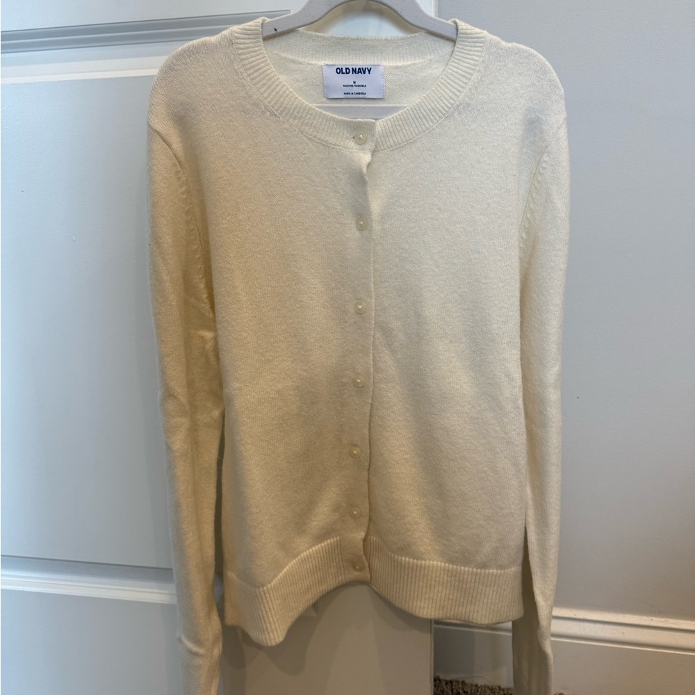 Old Navy Women's Cream Cardigan Sweater
